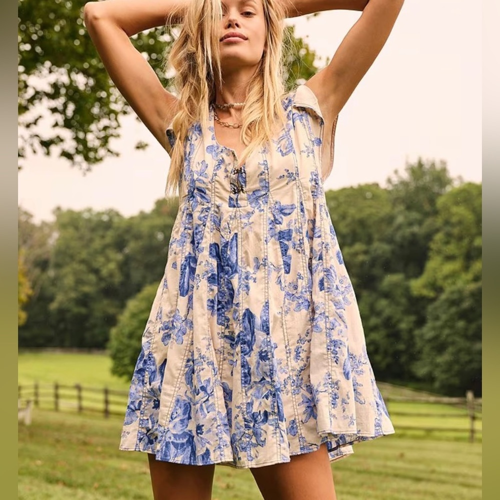 Free People Sully Floral Babydoll Dress Size XS